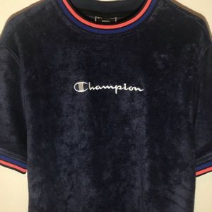 Faux Fur Champion Tee Navy Size Small